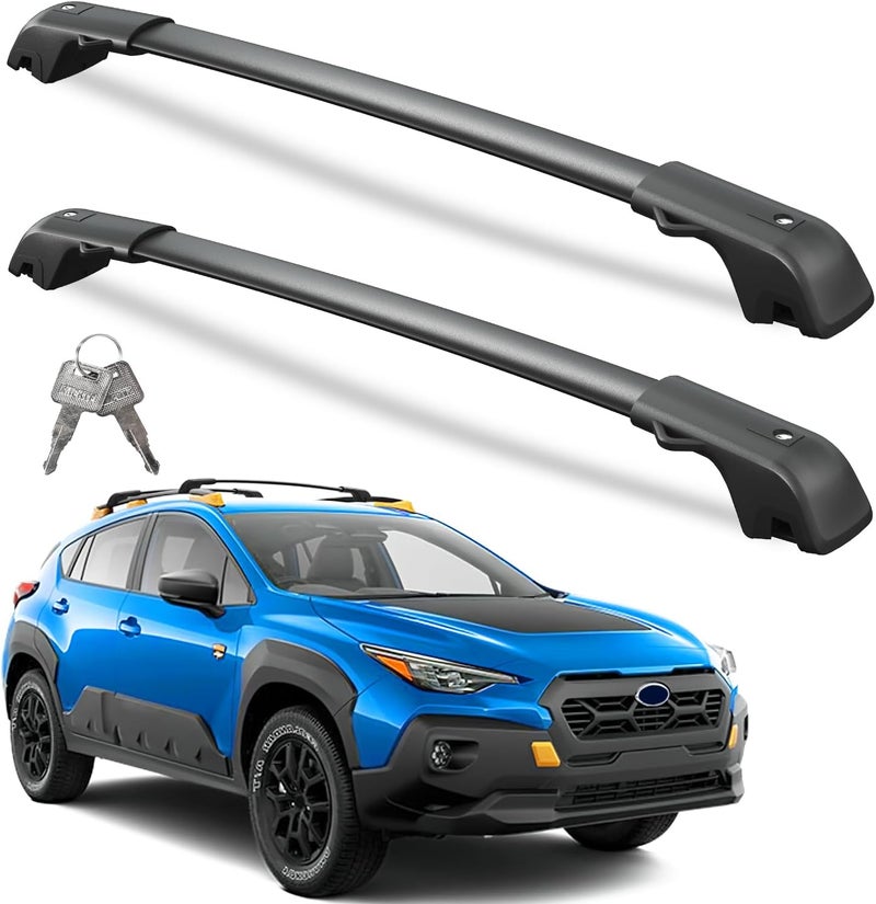 wonderdriver 300lb Lockable Roof Rack Cross Bars Compatible with Subaru Crosstrek Wilderness 2024 2025 2026 with Raised Side Rails, Heavy Duty Aluminum Lockable Roof Rails Crossbars Rooftop Luggage - Image 1